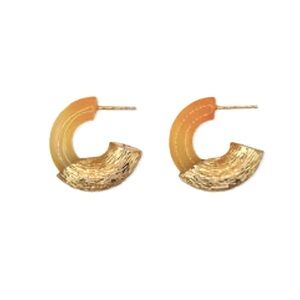 NEW | Lizzie Fortunato Etched Infinity Hoops in Burnt Orange